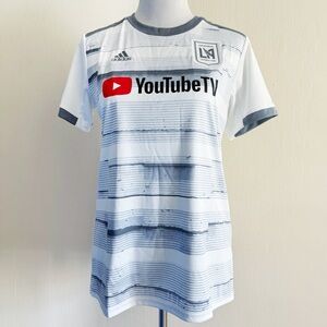 Adidas Los Angeles LA FC Soccer Jersey MLS Womens Medium White Gray Gift